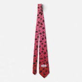 Cravate Milo Dale Rouge et noir Leppard Rose Necktie (Dos)