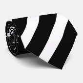 Cravate Mince Ligne bleue Police American Flag Monogramme (Roulé)