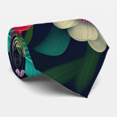 Cravate Mini Fleurs exotiques Motif arc-en-ciel (Roulé)