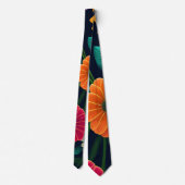 Cravate Mini Fleurs exotiques Motif arc-en-ciel (Dos)