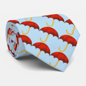 Cravate Mini parapluies. Arrière - plan bleu (Roulé)