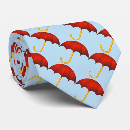 Cravate Mini parapluies. Arrière - plan bleu (Roulé)