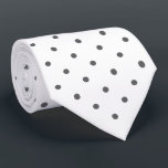 Cravate Mini Polka Motif gris foncé sur blanc<br><div class="desc">Des mini-pois gris foncé et élégants forment un motif géométrique classique sur un arrière - plan blanc. Pour voir la conception sur d'autres éléments,  cliquez sur le lien "Rocklawn Arts". numériquement créé une image. Copyright ©Claire E. Skinner. Tous droits réservés.</div>