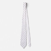 Cravate Mini Polka Motif pourpre en blanc (Devant)