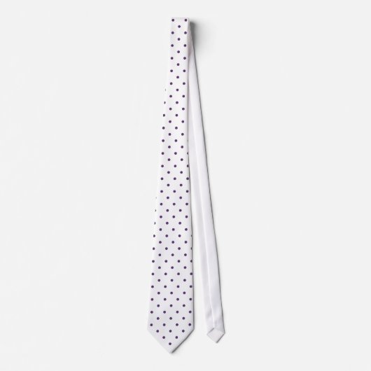 Cravate Mini Polka Motif pourpre en blanc (Devant)