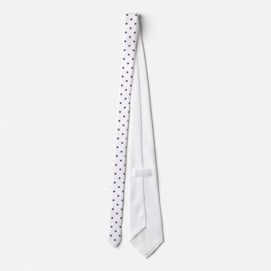 Cravate Mini Polka Motif pourpre en blanc (Dos)