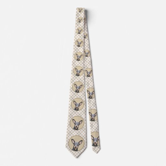 Cravate Miniature Pinscher Peinture mignonne Chien Art ori (Devant)