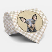 Cravate Miniature Pinscher Peinture mignonne Chien Art ori (Roulé)
