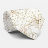 Cravate Minimal Botanical Line Art Pattern (1) (Roulé)