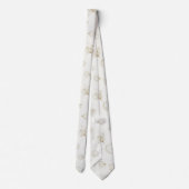 Cravate Minimal Botanical Line Art Pattern (3) (Dos)