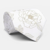 Cravate Minimal Botanical Line Art Pattern (4) (Roulé)