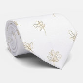 Cravate Minimal Botanical Line Art Pattern (7) (Roulé)