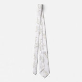 Cravate Minimal Botanical Line Art Pattern (9) (Dos)