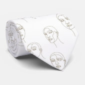 Cravate Minimal Female Face Line Pattern (1) (Roulé)