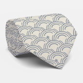 Cravate Minimal Japanese Pattern Necktie – Seigaiha Design (Roulé)
