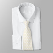 Cravate Minimal Pois Motif pâle ivoire et blanc (Attaché)