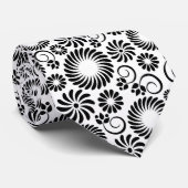 Cravate Minimalist Black White Retro Spiral Flower Pattern (Roulé)