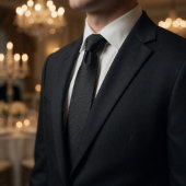 Cravate Minimalist Carbon Black Micro-Grid Geometric