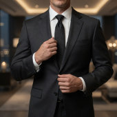 Cravate Minimalist Carbon Black Micro-Grid Geometric