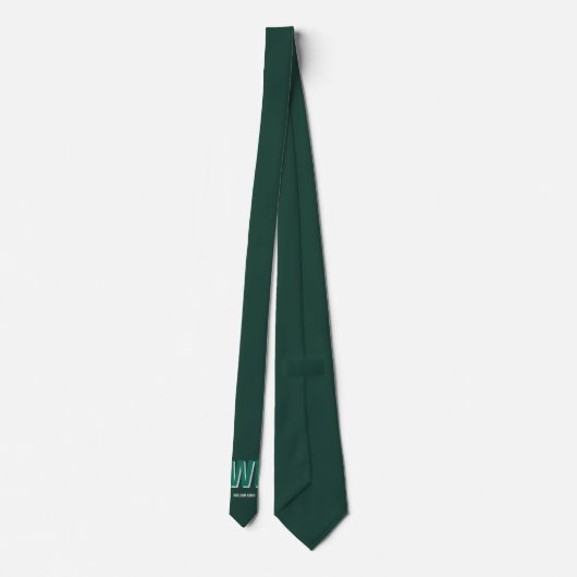 Cravate Minimalist Emerald Green Personalized Monogram (Dos)