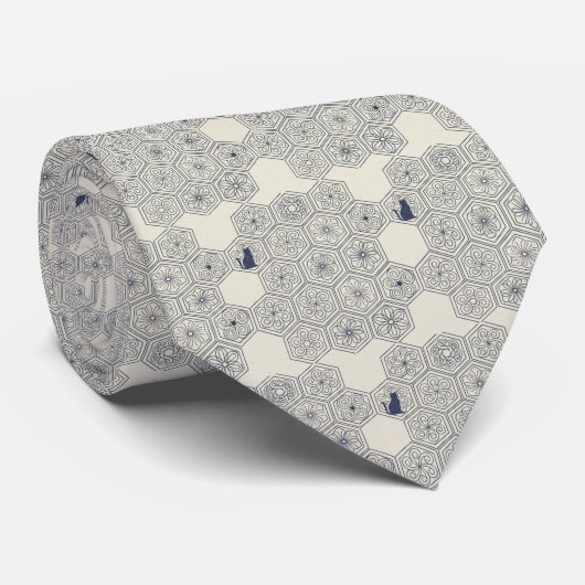 Cravate Minimalist Japanese Geometric Patterns (Roulé)