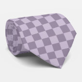 Cravate Minimalist Soft Lavender Checkerboard Pattern  (Roulé)