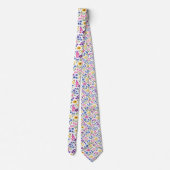 Cravate Minimalist Wildflower Seamless Pattern on White  (Dos)