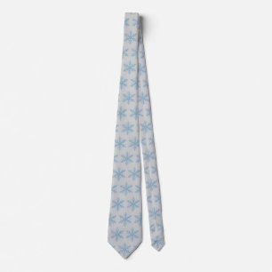 Cravate Minimaliste Flocon de Neige Bleu Élégant Gris Hive