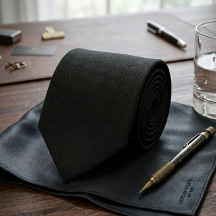 Cravate Minimaliste Noir Caméléon Micro Vérifié Géométriqu