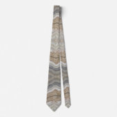 Cravate minimaliste scandinave blanc marron gris marbre (Devant)