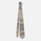 Cravate minimaliste scandinave blanc marron gris marbre (Dos)