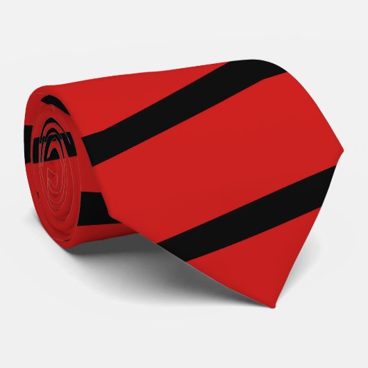 Cravate Minimaliste simple en bande rouge et noire (Roulé)