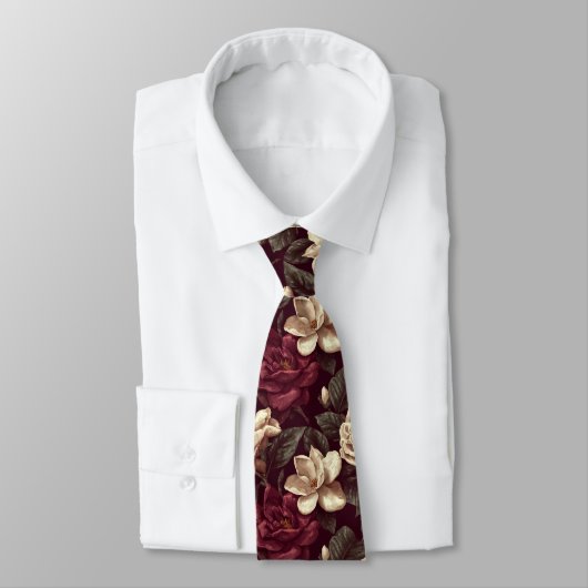 Cravate Minimalistic Fathers Day Gardenias Floral (Attaché)
