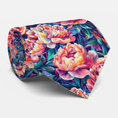 Cravate Minimalistic Valentine Gifts For Boyfriend Peonies (Roulé)