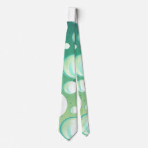 mint aqua green bubbles  rockabilly neck tie