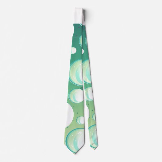 Cravate mint aqua green bubbles rockabilly neck tie (Devant)