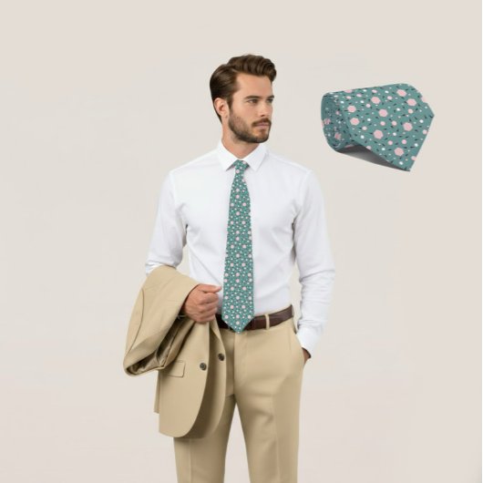 Cravate Mint Geo Hexagon & Charcoal Triangle Tie