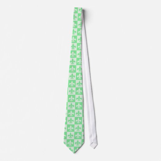 Cravate Mint Green Fleur de lis (Devant)