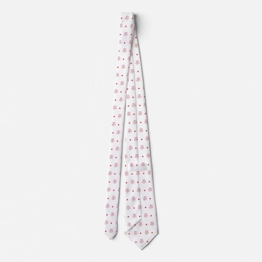 Cravate Minuscule Rouge Et Blanc Amour Arbre Coeur (Dos)