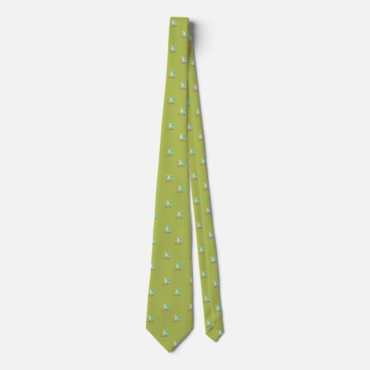 Cravate Minuscules Surfboards en Motif de sable vert (Devant)
