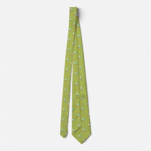 Cravate Minuscules Surfboards en Motif de sable vert (Dos)