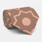 Cravate Mocha Mousse Mocha moderne Dusty rose forme géomét (Roulé)