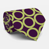 Cravate Mod Anneaux/olive + prune (Roulé)