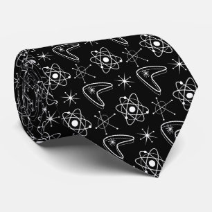 Cravate MOD Atomique MidCentury moderne Noël MCM noir