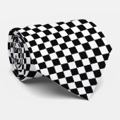 Cravate Mod Checkered noir emballant le motif (Roulé)