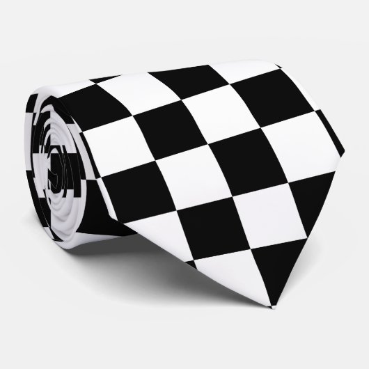 Cravate Mod de emballage noir Checkered de cible (Roulé)