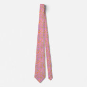 Cravate Mod rose violet et jaune géométrique (Devant)