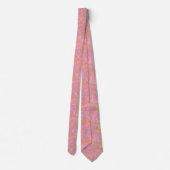 Cravate Mod rose violet et jaune géométrique (Dos)