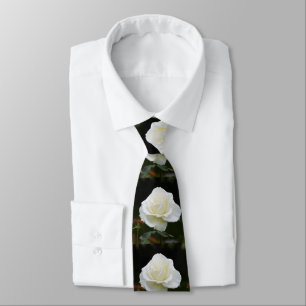 Cravate Mode florale de rose blanc