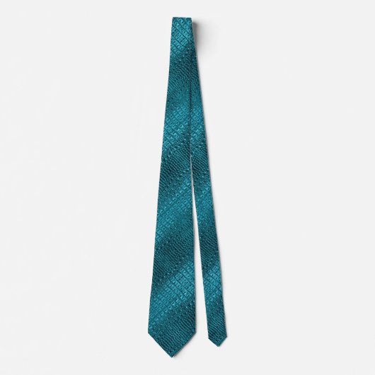 Cravate mode girly bleu Alligator cuir (Devant)